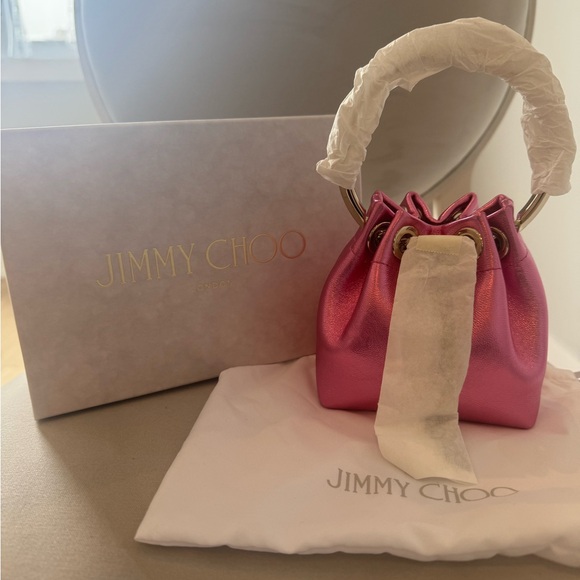 Jimmy Choo Pink Mini Bag with Metallic Finish - Picture 4 of 4
